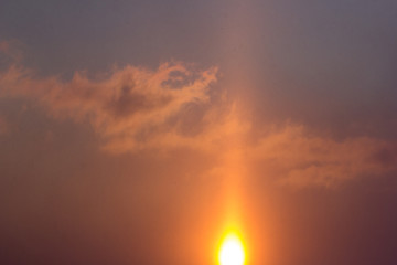 beautiful sunrise in the southern Urals city of Miass