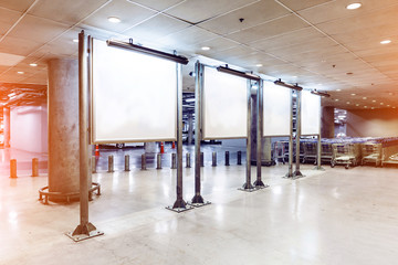 Light Box for Advertising on Raw cement Wall Background and Clipping path