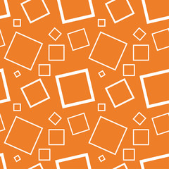 Geometric ornament. Orange and white seamless pattern