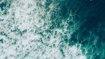 Aerial drone view of beautiful sea wave surface