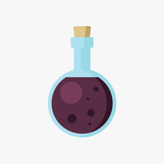 Potion flat icon isolated on white background. Simple Potion sign symbol in flat style. Halloween and Magic Vector Element.