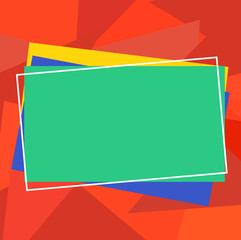 Obraz premium Design business Empty template isolated Minimalist graphic layout template for advertising . Pile of Blank Rectangular Outlined Different Color Construction Paper