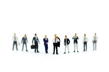 Miniature people : Buisnessman with friend,Buisness Team concept.