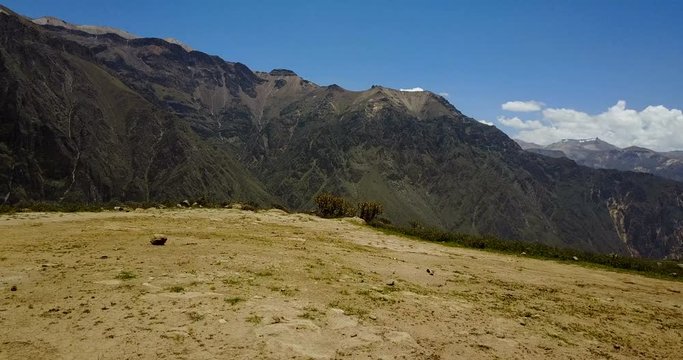 Drone shot trough Colca Canyon in Peru