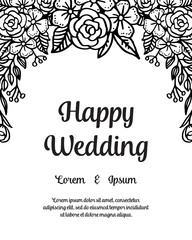 greeting card or invitation design background for wedding