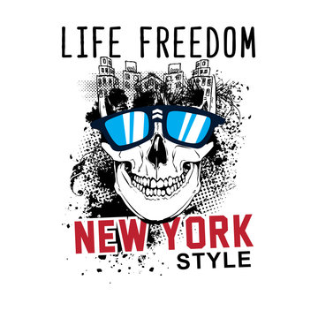 New York Skull T Shirt