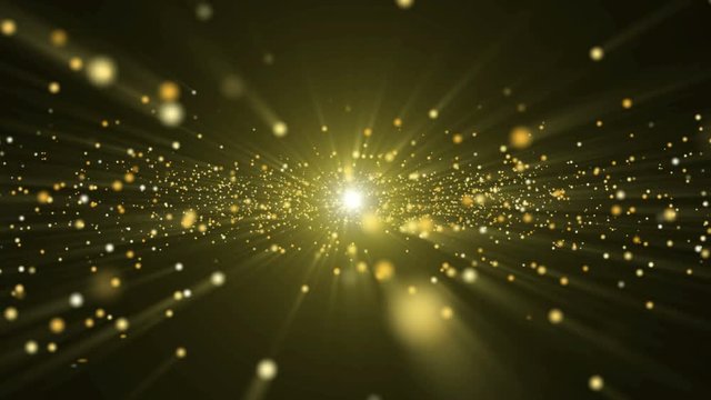 Shiny abstract gold glitter sparcles flying. 4k animation.