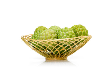 Custard apple isolated on white background Famous Asian noni fruit