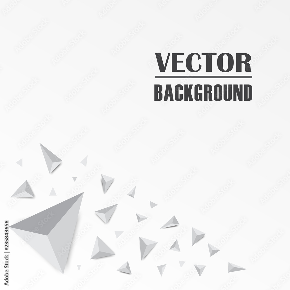 Poster abstract 3d triangle background. vector illustration.