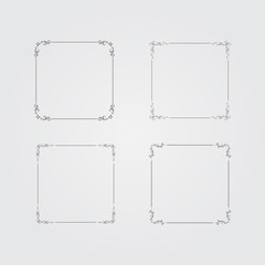 Set of vintage frames. Vector Illustration.