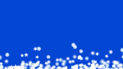 Abstract background with a variety of colorful snowflakes. Big and small.
