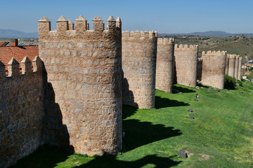 Fototapeta na wymiar Medieval city of Avila fortress wall