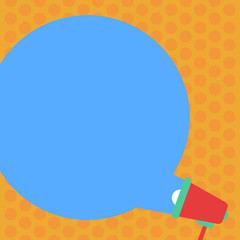 Design business concept Empty copy space modern abstract background. Blank Round Color Speech Bubble Coming Out of Megaphone for Announcement