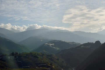 Naklejka premium Fog,in the forest on the mountains of Taiwan.