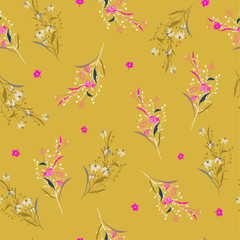 Trendy Beautiful summer bright garden Floral pattern in the many kind of flowers. Tropical botanical  For fashion prints.