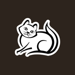 Abstract icon of a cat.