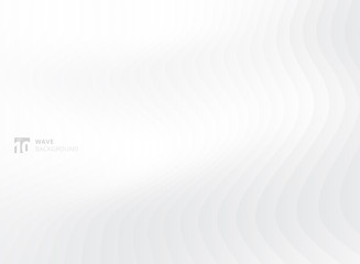 Naklejka premium Abstract white waves pattern background and texture.