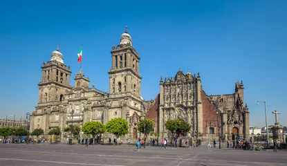 Foto op Plexiglas Metropolitan Kathedraal van de Hemelvaart van Maria van Mexico-Stad © javarman