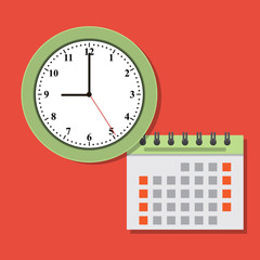 Fototapeta na wymiar Timing concept calendar and clock icon