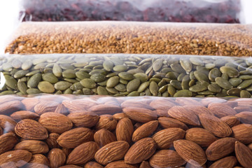 different kinds of nuts.