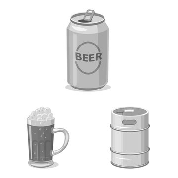 Isolated object of pub and bar symbol. Set of pub and interior stock vector illustration.