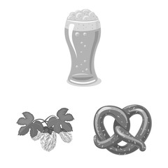 Isolated object of pub and bar symbol. Collection of pub and interior stock symbol for web.