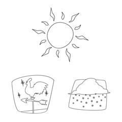 Isolated object of weather and climate logo. Collection of weather and cloud stock vector illustration.