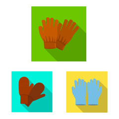 Fototapeta premium Vector design of glove and winter icon. Set of glove and equipment vector icon for stock.