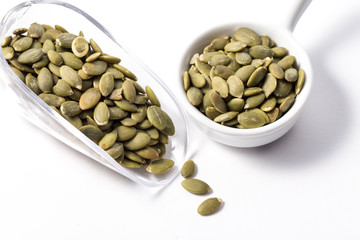 Pumpkin seeds in bowl