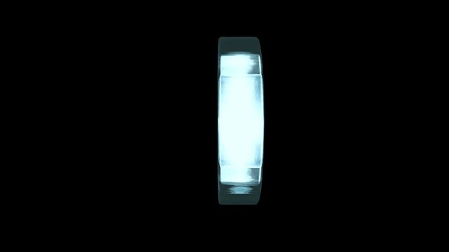 Schematic symbol of the start. Transparent glass abstract play icon