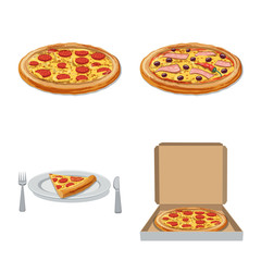 Vector design of pizza and food symbol. Set of pizza and italy stock symbol for web.