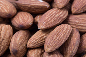 Almonds nuts background.