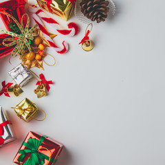 christmas tree and gifts background.