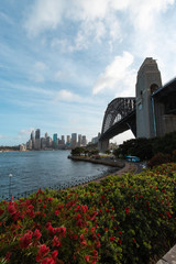 Fototapeta premium Sydney Harbour Bridge with CBD skyline during the day.