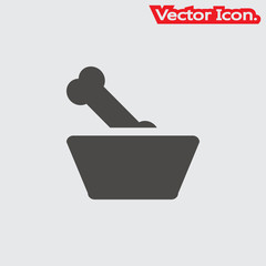 Dog bowl icon isolated sign symbol and flat style for app, web and digital design. Vector illustration.