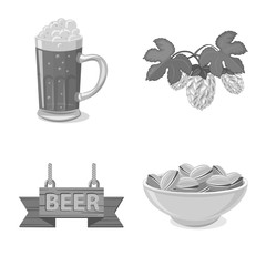 Isolated object of pub and bar symbol. Set of pub and interior stock symbol for web.
