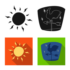 Vector design of weather and climate icon. Set of weather and cloud vector icon for stock.
