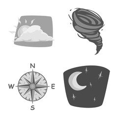 Vector illustration of weather and climate logo. Collection of weather and cloud vector icon for stock.