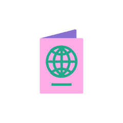 passport icon vector flat style. holiday icon