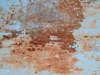 Abstract rusty, weathered blue metal background.