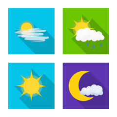 Isolated object of weather and climate symbol. Set of weather and cloud vector icon for stock.