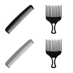 Vector design of brush and hair symbol. Collection of brush and hairbrush stock vector illustration.