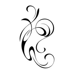 abstract pattern in smooth black lines on white background