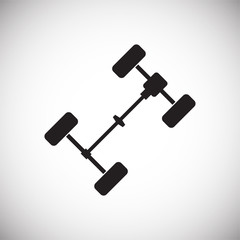 Car wheels base icon on white background for graphic and web design, Modern simple vector sign. Internet concept. Trendy symbol for website design web button or mobile app.