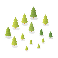 Nature forest landscape of isometric
