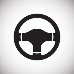 Car steering wheel icon on white background for graphic and web design, Modern simple vector sign. Internet concept. Trendy symbol for website design web button or mobile app.