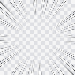 Comic book action lines. Speed lines Manga frame