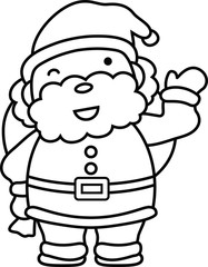 Cute Fat Santa Claus outline