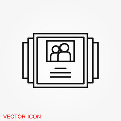 Photo album vector icon on white background.