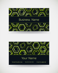 Business card with a futuristic pattern.